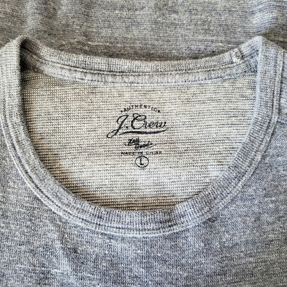 *SOLD* J. Crew Bluish Grey Knit Crew Neck Shirt L - Picture 6 of 11